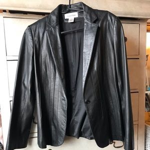 Calvin Klein leather blazer
